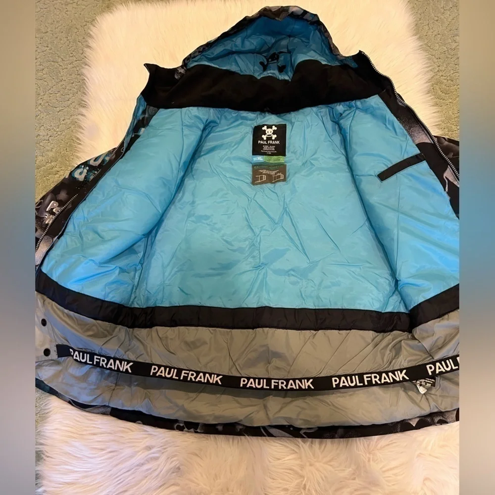 PAUL FRANK character stencil POW501 insulated snowboard jacket boys size XL
